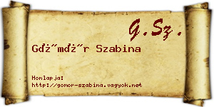 Gömör Szabina névjegykártya